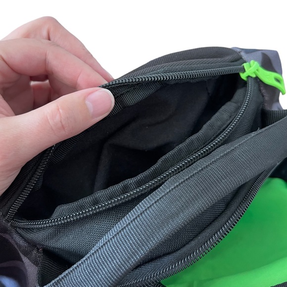 Adidas Black Geometric Pattern with Neon Green Accents Backpack - Picture 3 of 9